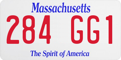 MA license plate 284GG1