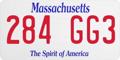 MA license plate 284GG3