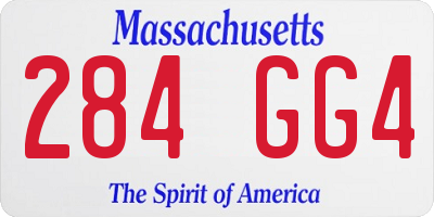 MA license plate 284GG4