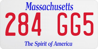 MA license plate 284GG5