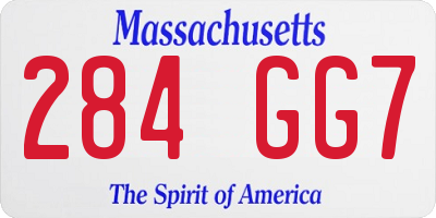 MA license plate 284GG7