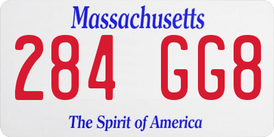 MA license plate 284GG8