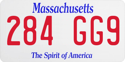 MA license plate 284GG9