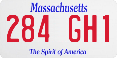 MA license plate 284GH1