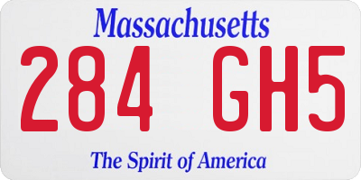 MA license plate 284GH5