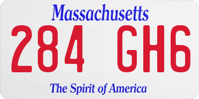 MA license plate 284GH6