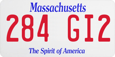 MA license plate 284GI2