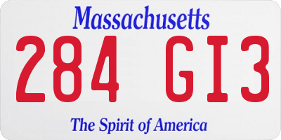 MA license plate 284GI3