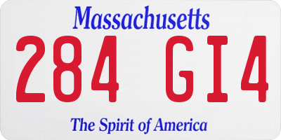 MA license plate 284GI4