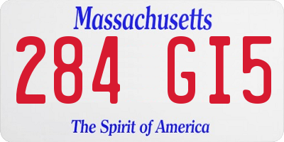 MA license plate 284GI5