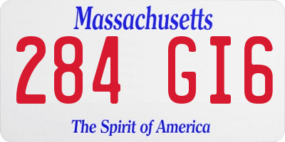 MA license plate 284GI6
