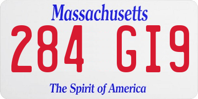 MA license plate 284GI9