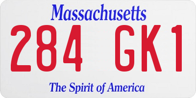 MA license plate 284GK1