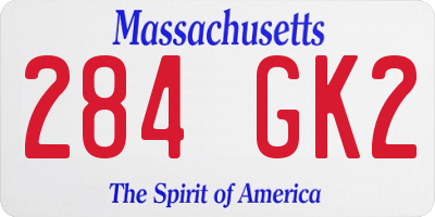 MA license plate 284GK2