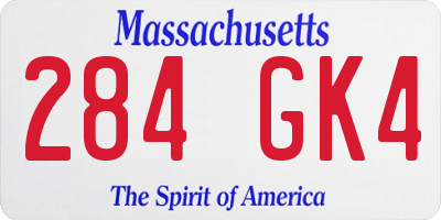 MA license plate 284GK4