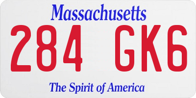 MA license plate 284GK6