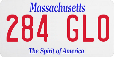 MA license plate 284GL0