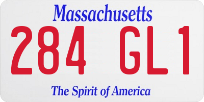 MA license plate 284GL1