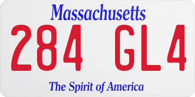 MA license plate 284GL4
