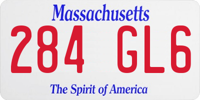 MA license plate 284GL6