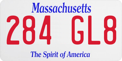 MA license plate 284GL8