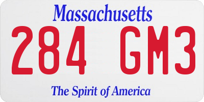 MA license plate 284GM3