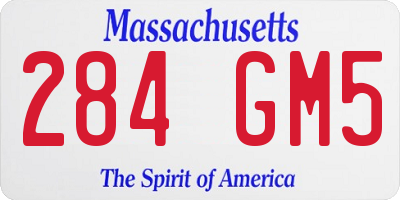 MA license plate 284GM5