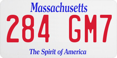 MA license plate 284GM7