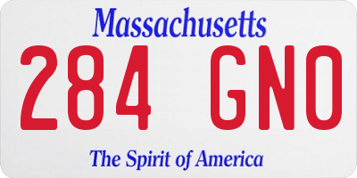 MA license plate 284GN0