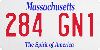 MA license plate 284GN1