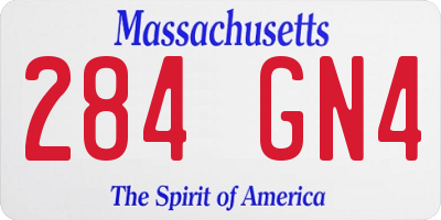 MA license plate 284GN4