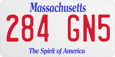 MA license plate 284GN5