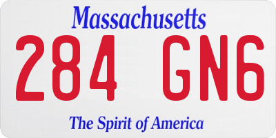 MA license plate 284GN6