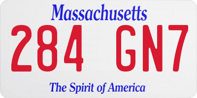 MA license plate 284GN7