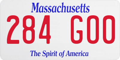 MA license plate 284GO0