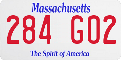 MA license plate 284GO2
