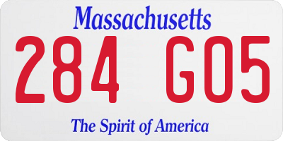 MA license plate 284GO5