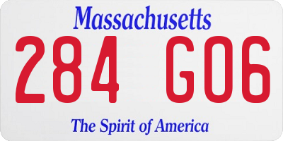 MA license plate 284GO6