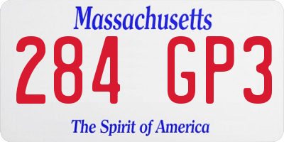 MA license plate 284GP3