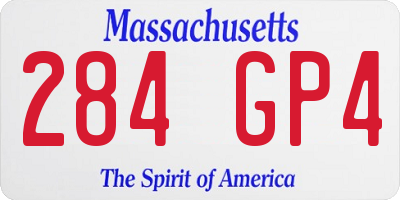 MA license plate 284GP4