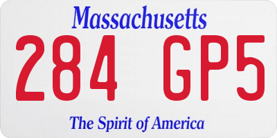 MA license plate 284GP5