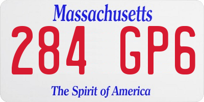 MA license plate 284GP6