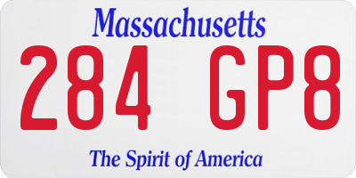 MA license plate 284GP8