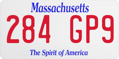 MA license plate 284GP9