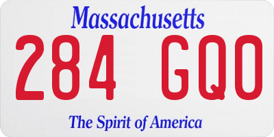 MA license plate 284GQ0