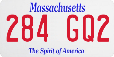 MA license plate 284GQ2