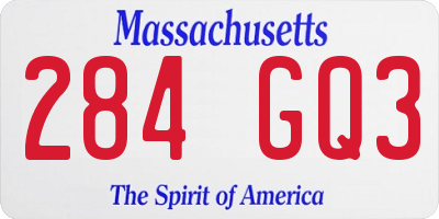 MA license plate 284GQ3