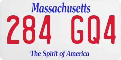 MA license plate 284GQ4