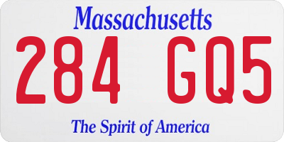 MA license plate 284GQ5