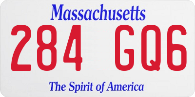 MA license plate 284GQ6